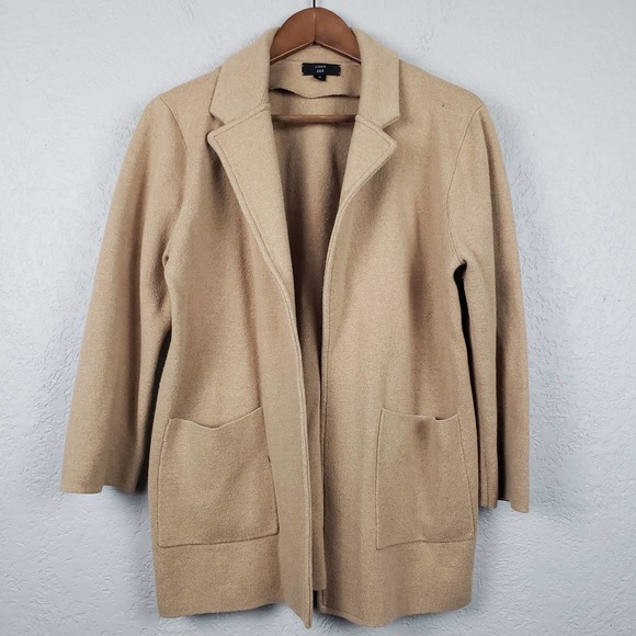 J. Crew Sweaters - J Crew Open Front Cardigan Merino Wool Blend Pockets Sweater - M